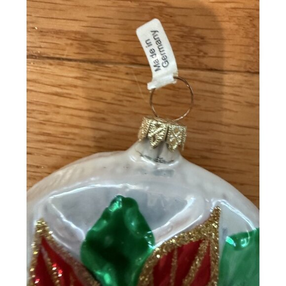 Vintage Poinsettia Christmas Tree Ornament - Made in West Germany - Picture 4 of 5